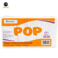 Papel Toalha Interfolha Branco - pacote com 500g - Pop